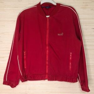 Ramrod by Wonderknit Red Full Zip Elastic Waist Cotton Jacket Size Medium